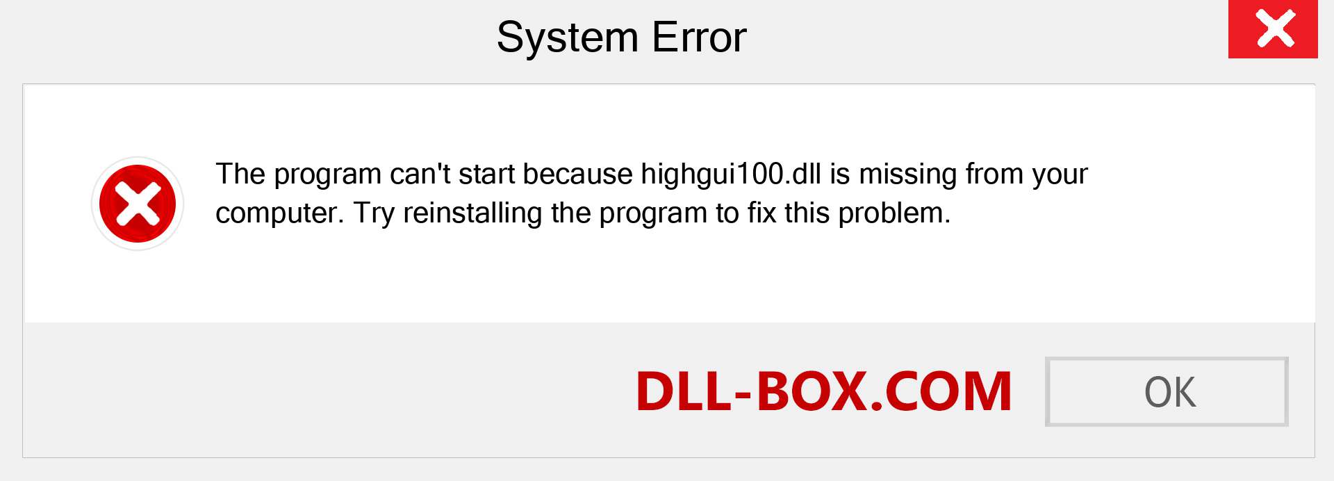  highgui100.dll file is missing?. Download for Windows 7, 8, 10 - Fix  highgui100 dll Missing Error on Windows, photos, images